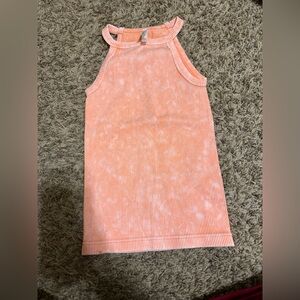 Peach Sleeveless Ribbed Top